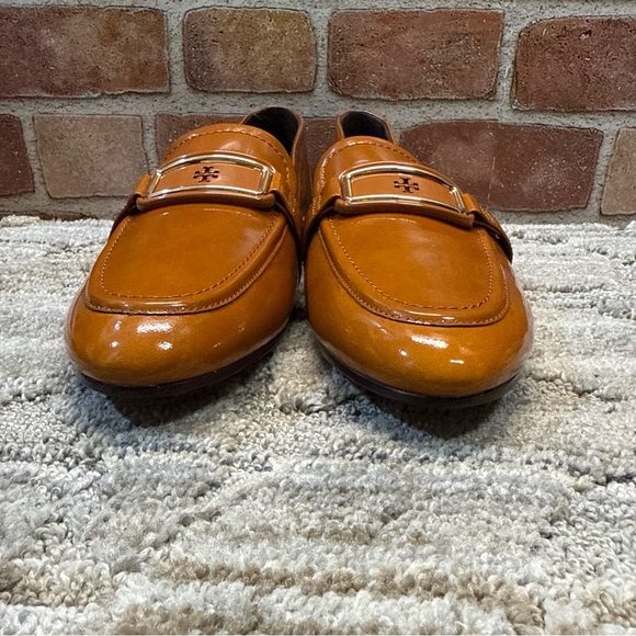 Tory Burch Georgia Loafers patent leather tan women Sz 9.5